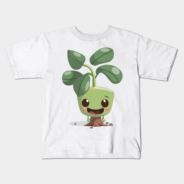 Cute Plant Kids T-Shirt by EaglePrimeDsign